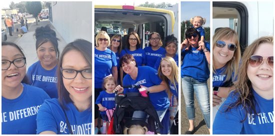 collage of volunteers in at the parade