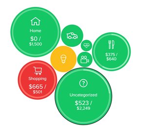 round circles used to visualize expenses
