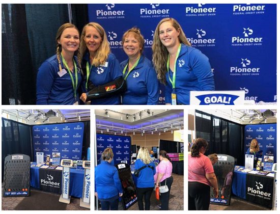Pioneer employees working the FitOne booth