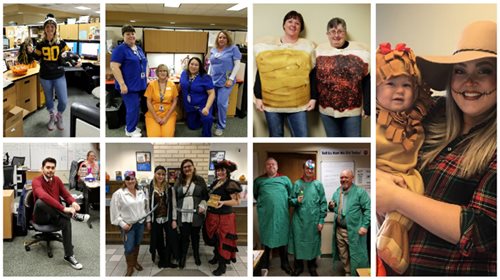 Pioneer employees in costumes