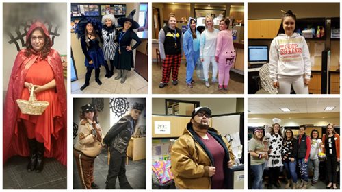 Pioneer employees in costumes