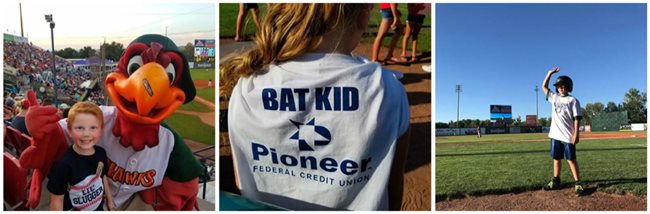 Kids having fun at a Hawks baseball game