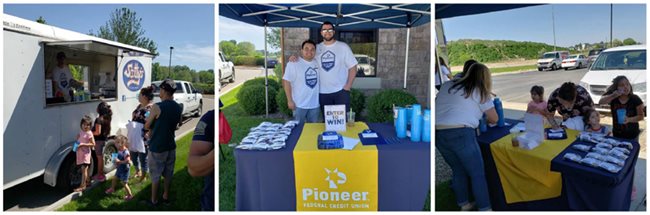 Pioneer employees running an event in Middleton