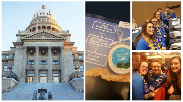 Pioneer employees attending a Credit Union event at the Boise Capitol building