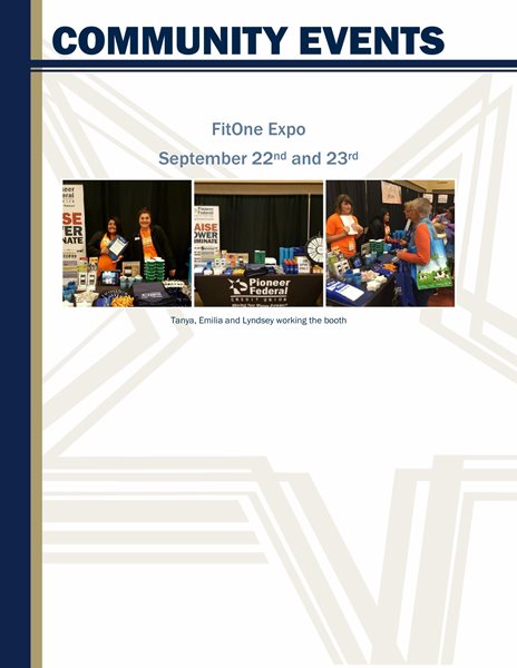 flyer of Pioneer employees running a booth at the FitOne Expo