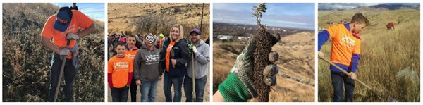 volunteers cleaning up Table Rock and the surround area of trash and debris