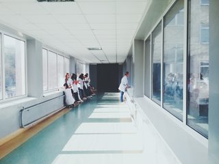 doctors staying in a hospital hallway