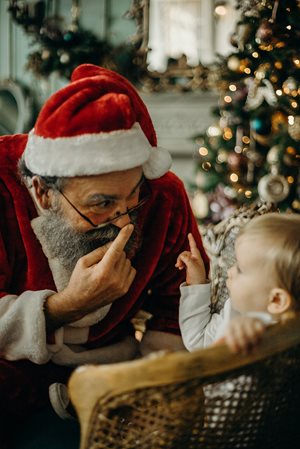 Santa talking to a toddler