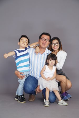 young family with a son and daughter