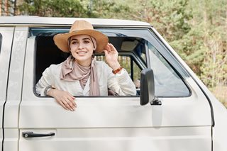 woman in van