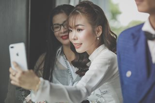woman taking a selfie