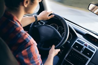 woman driving a car