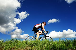 man riding a bike