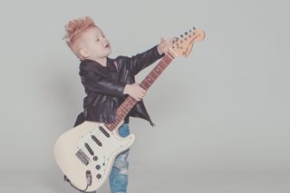 boy with electric guitar